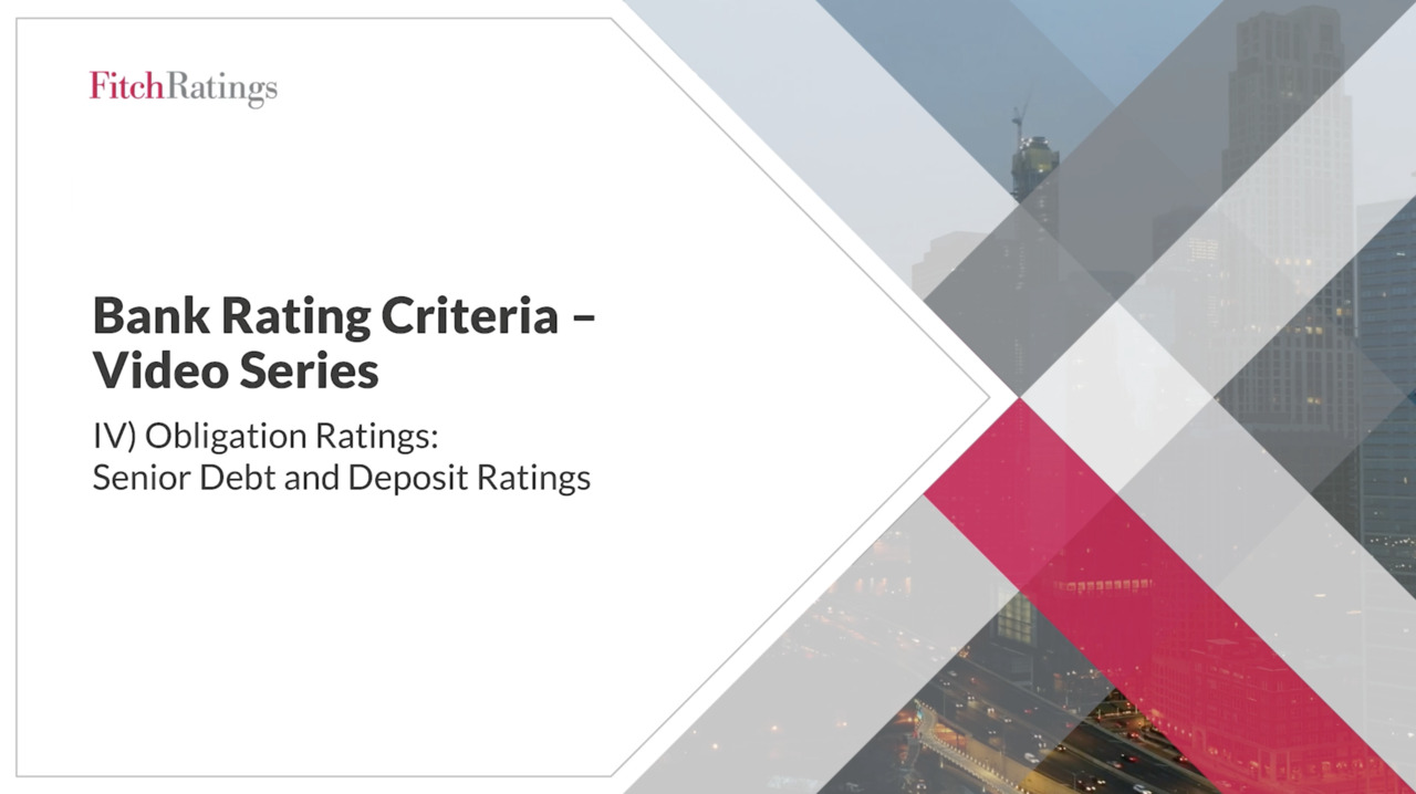  Bank Rating Criteria Series – Senior Debt and Deposit Ratings 