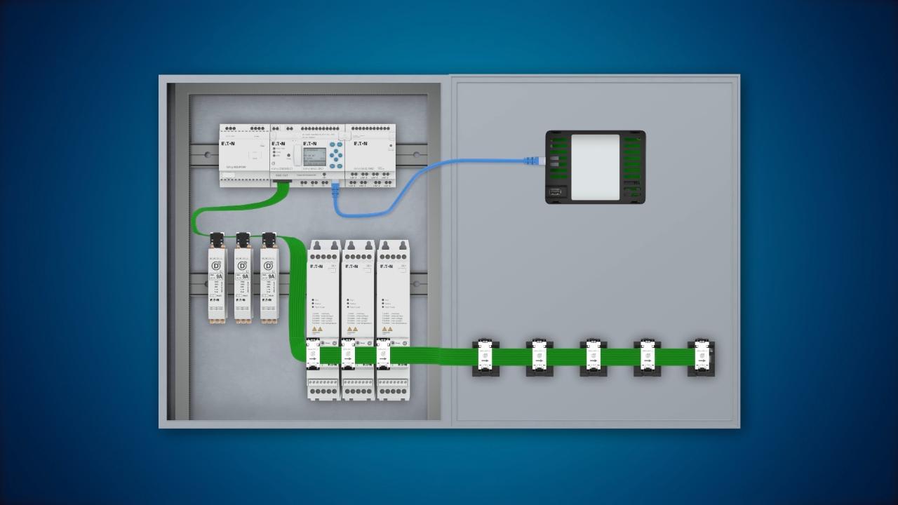 easyE4 SmartWire-DT module with Remote Touch Display and RMQ multi color indicator - Eaton videos
