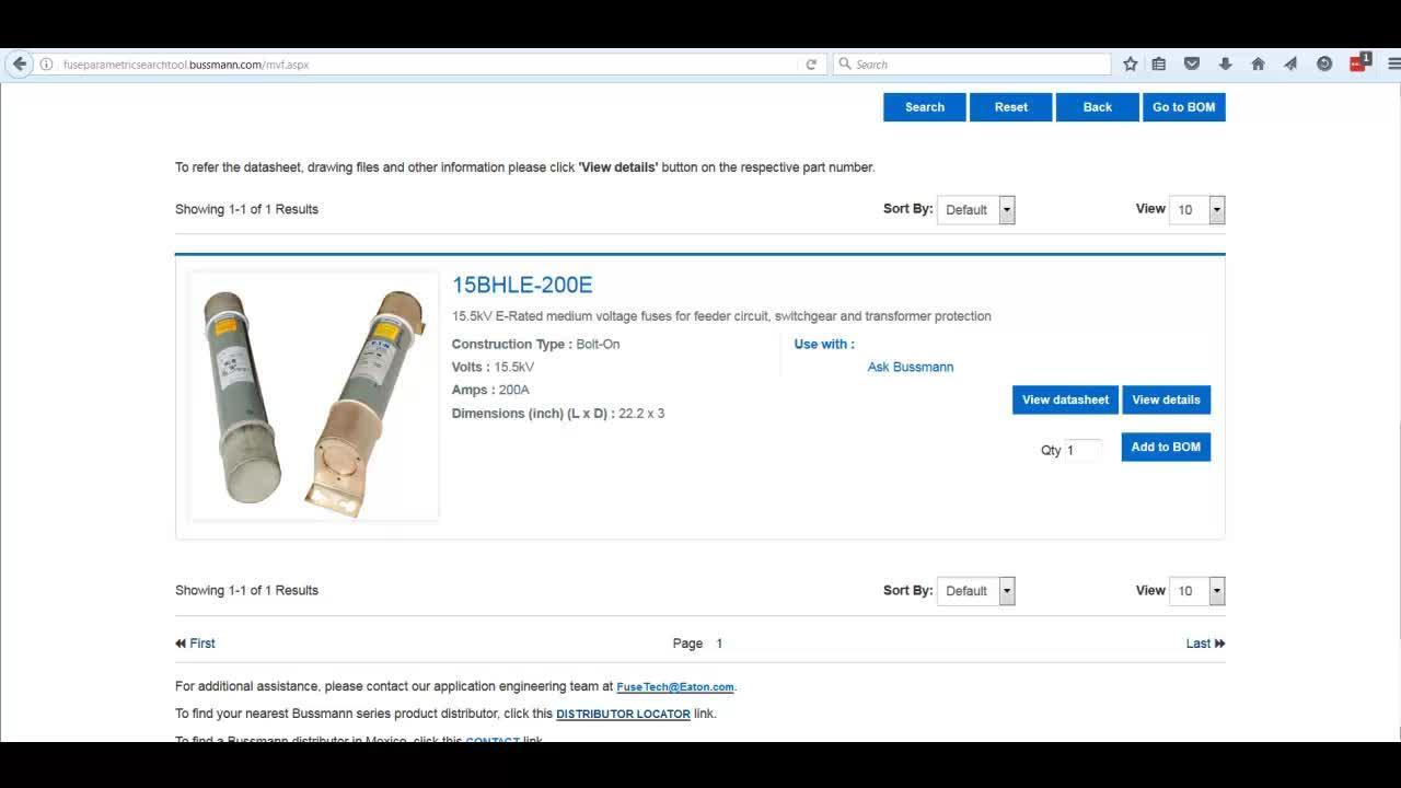 UL Branch Circuit Rated Fuses, Medium Voltage ANSI/IEEE E Rated, Bussmann  series