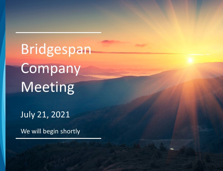 Video from July 2021 Bridgespan Company Meeting