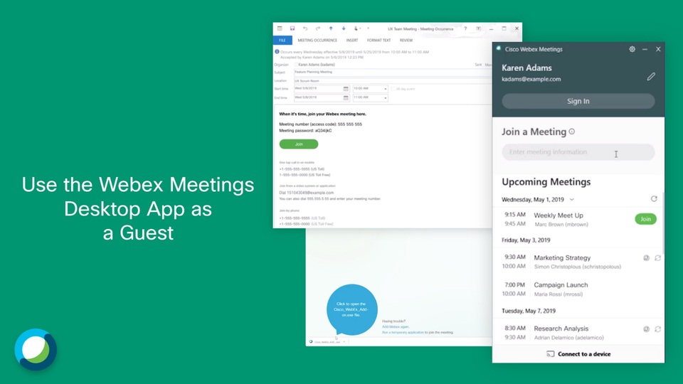 ミーティング Cisco Webex Meetings デスクトップ アプリをゲストとして使用する