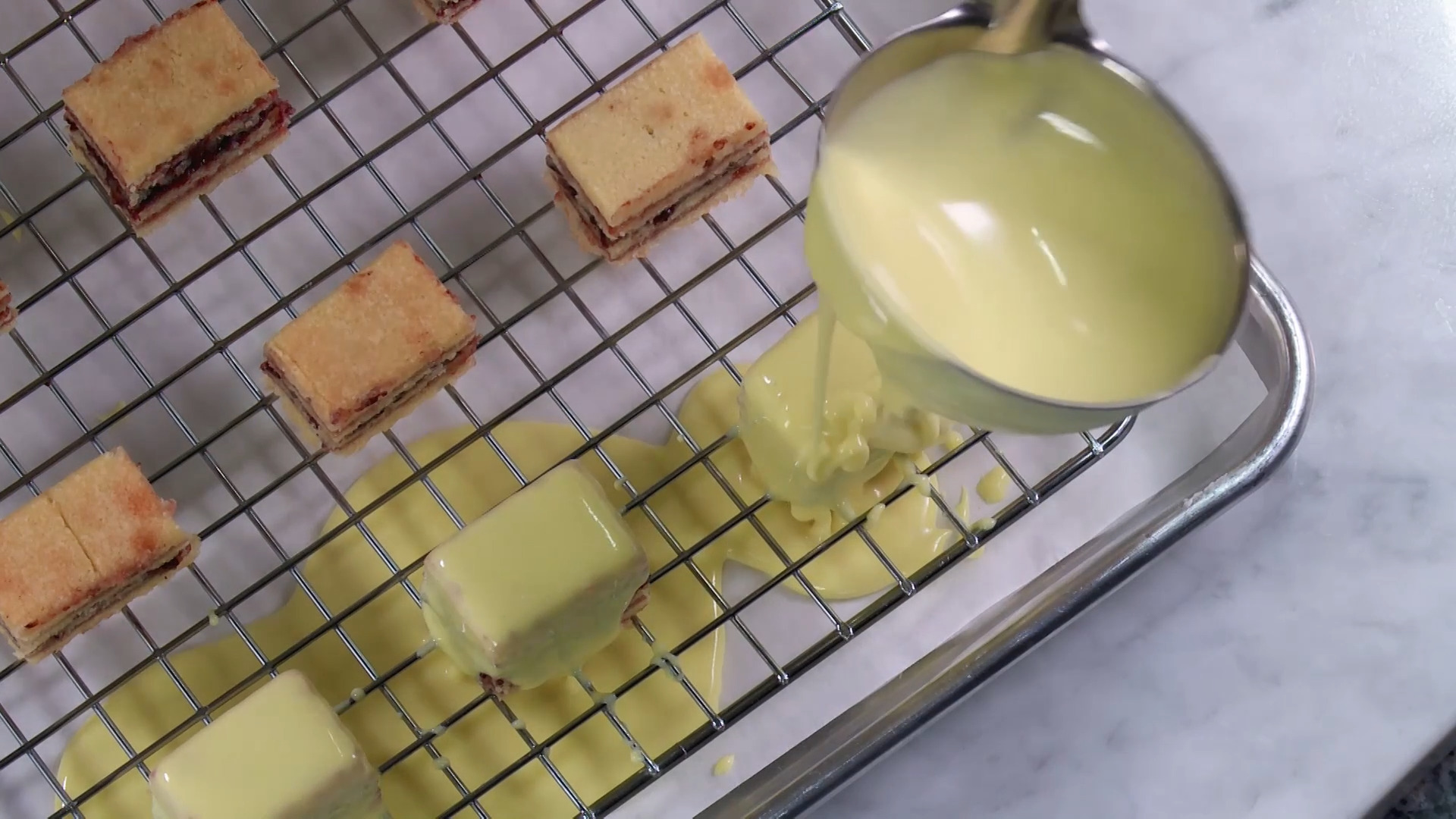 Poured Fondant Petit Fours - Sprinkle Bakes