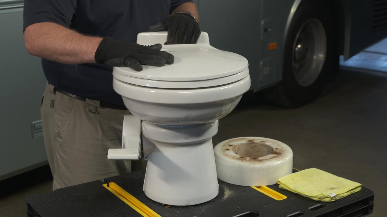 Toilet to Black Tank Connection - Need help - Sunline Coach