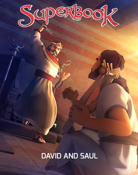 Two teens destory Chris’ guitar and he vows to take revenge, but Superbook whisks him off to meet David.  Even though King Saul tries to kill David, David shows mercy. When Chris returns home, he decides to leave judgment to God.
