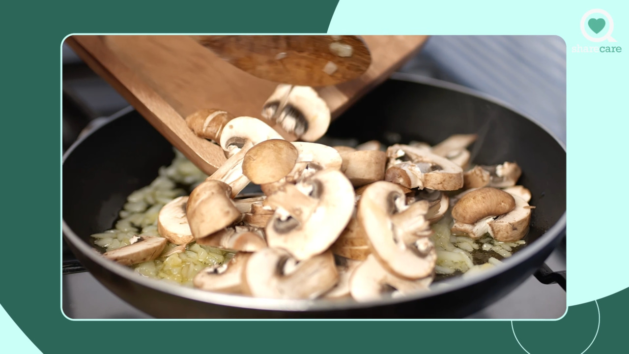 Add mushrooms to meat for flavor and nutrition