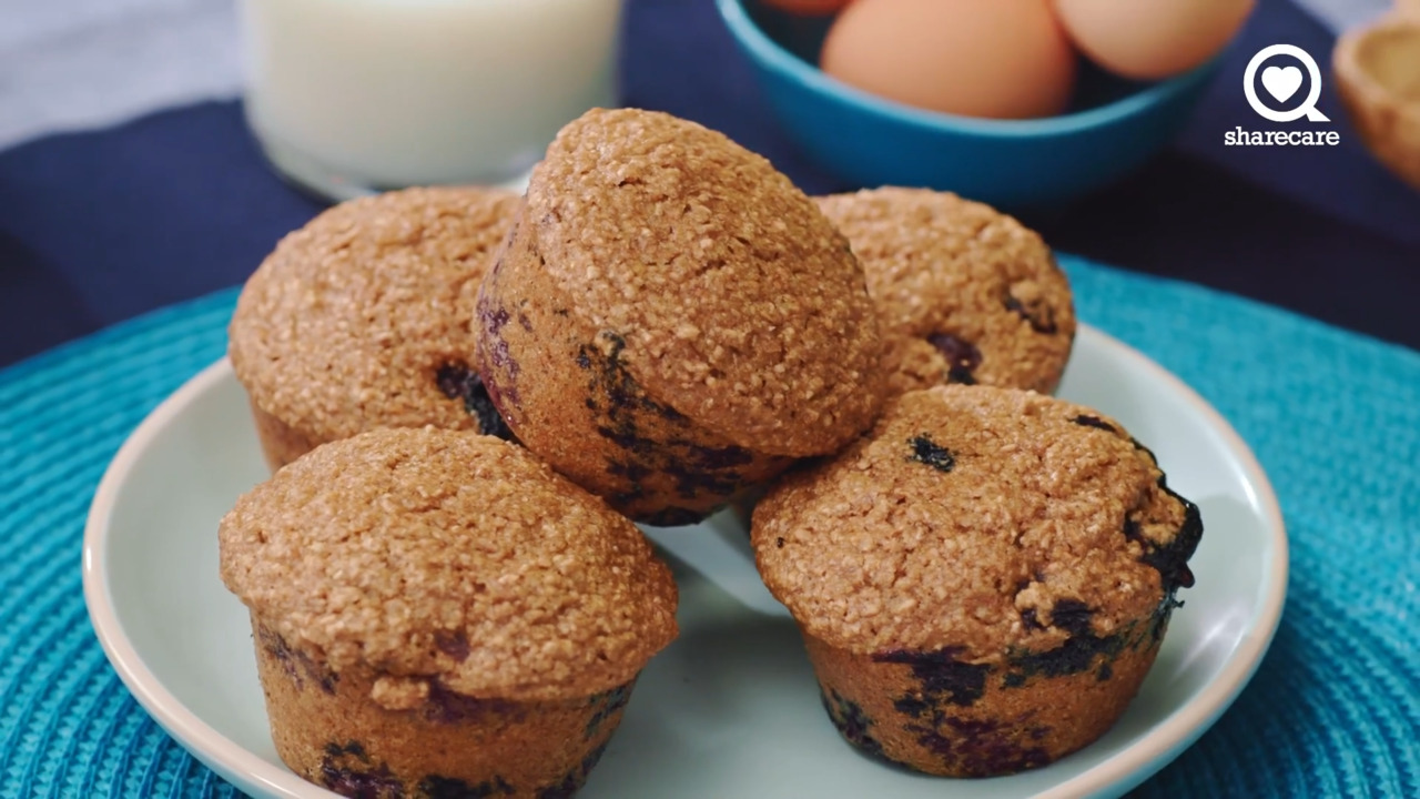 Heart-healthy blueberry muffins