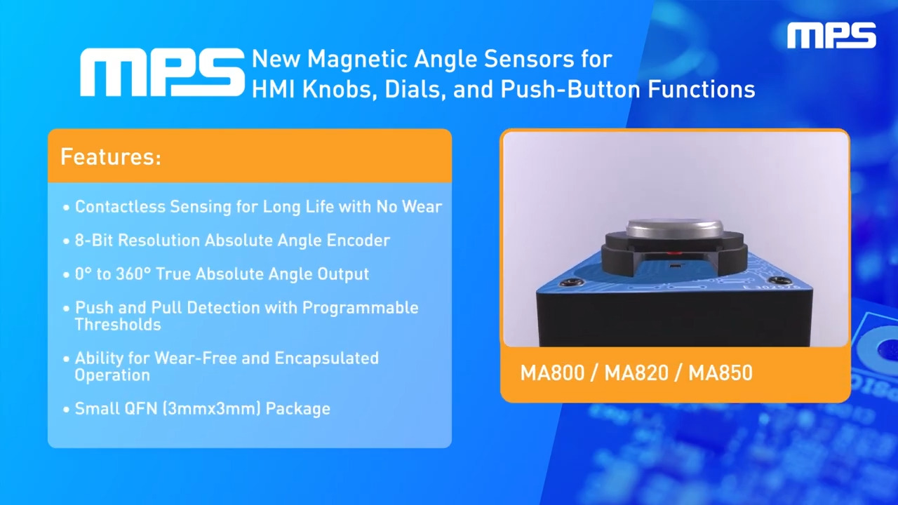 MA800 Family: Magnetic Angle Sensors for HMI Knobs, Dials, and Buttons