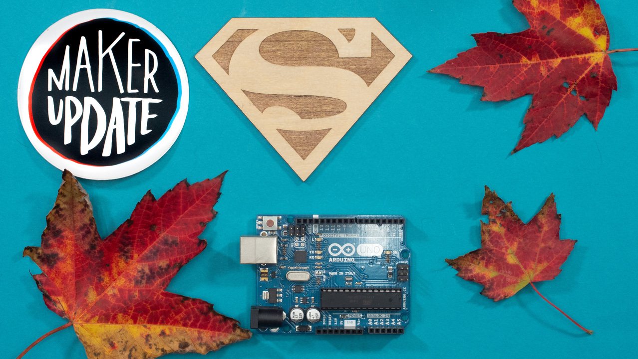 For this week’s Maker Update: a Superman robot made from plastic, machines to help you work out, a flying LED display, and animatronic nightmare fuel for your Halloween decorations.