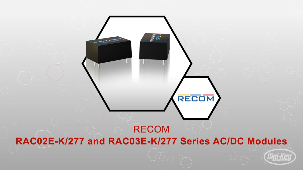 RAC02E-K/277 and RAC03E-K/277 Series AC/DC Modules | Datasheet Preview
