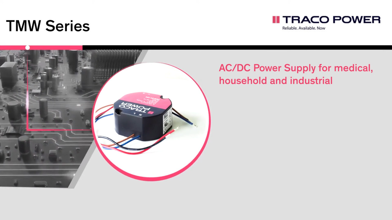 Encapsulated AC/DC power supplies by Traco Power