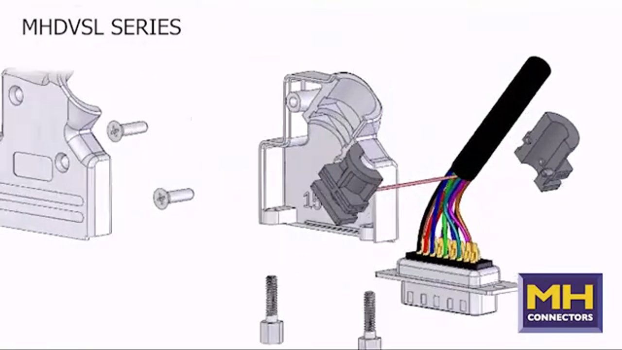 MH Connectors MHDVSL 45° D-Sub hoods