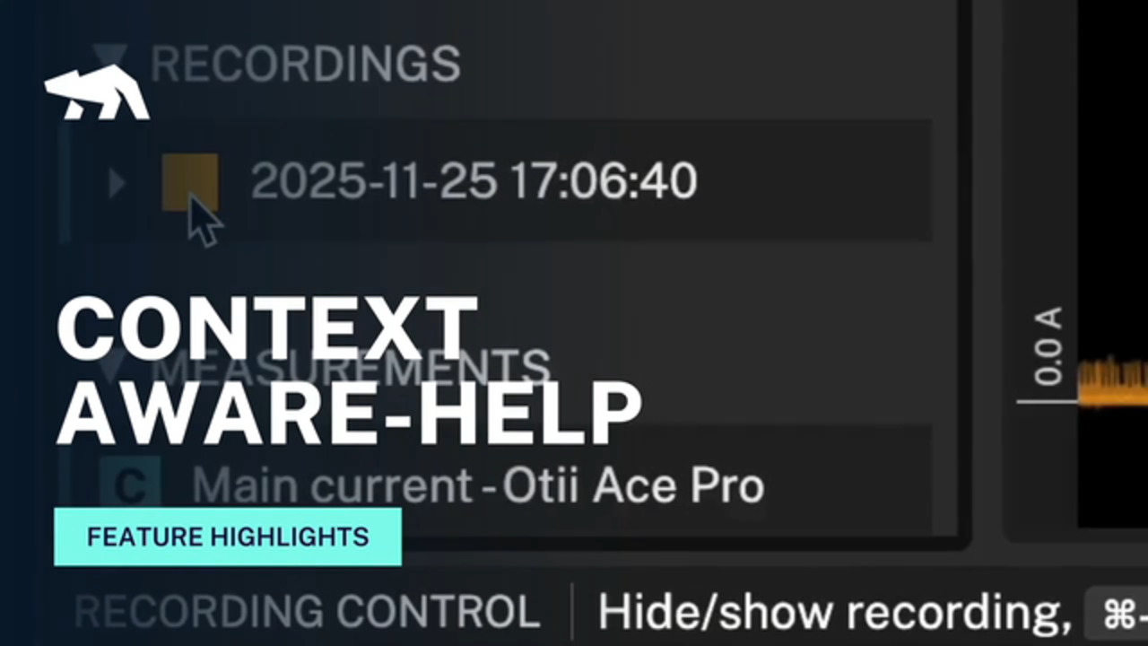 Context-aware help – Master keyboard shortcuts for faster low-power testing in Otii