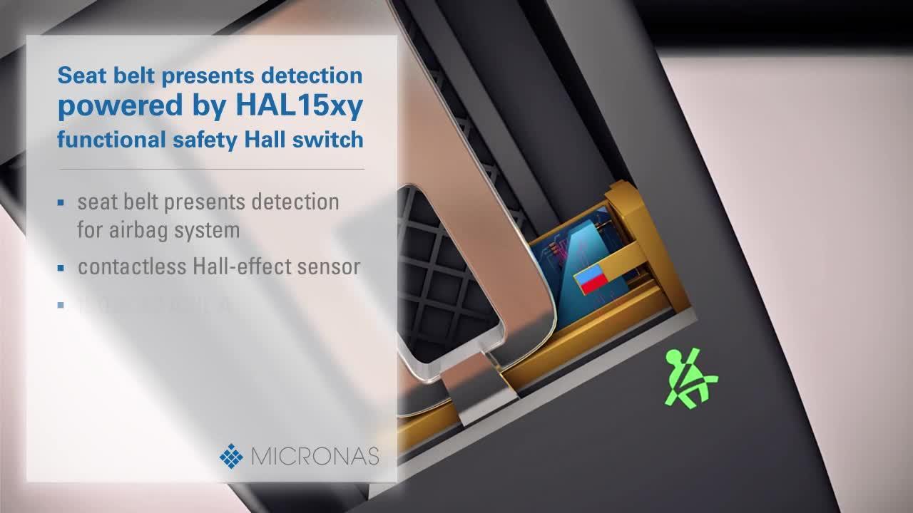 Seat belt presents detection by HAL 15xy | Micronas