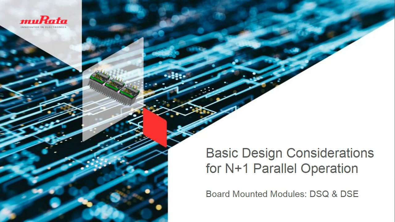 Basic Design Considerations for N+1 Parallel Operation Webinar