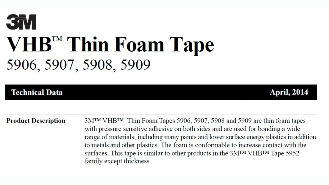 EYE on NPI - 3M VHB Adhesive Tapes