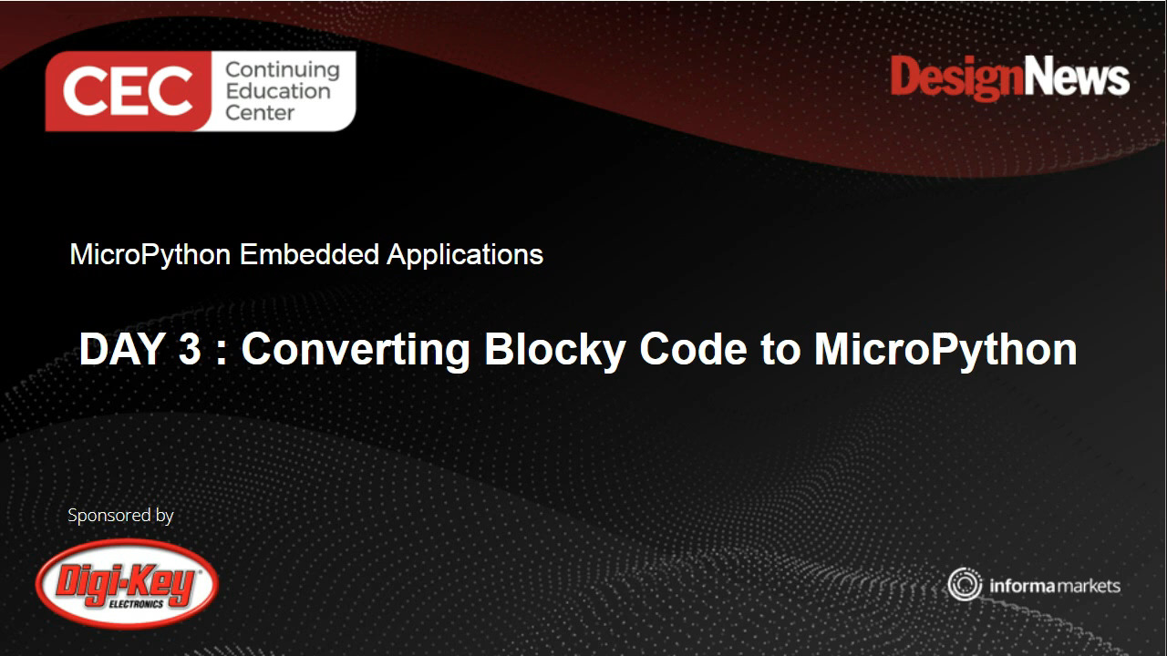 MicroPython Embedded Applications series – Day 3 