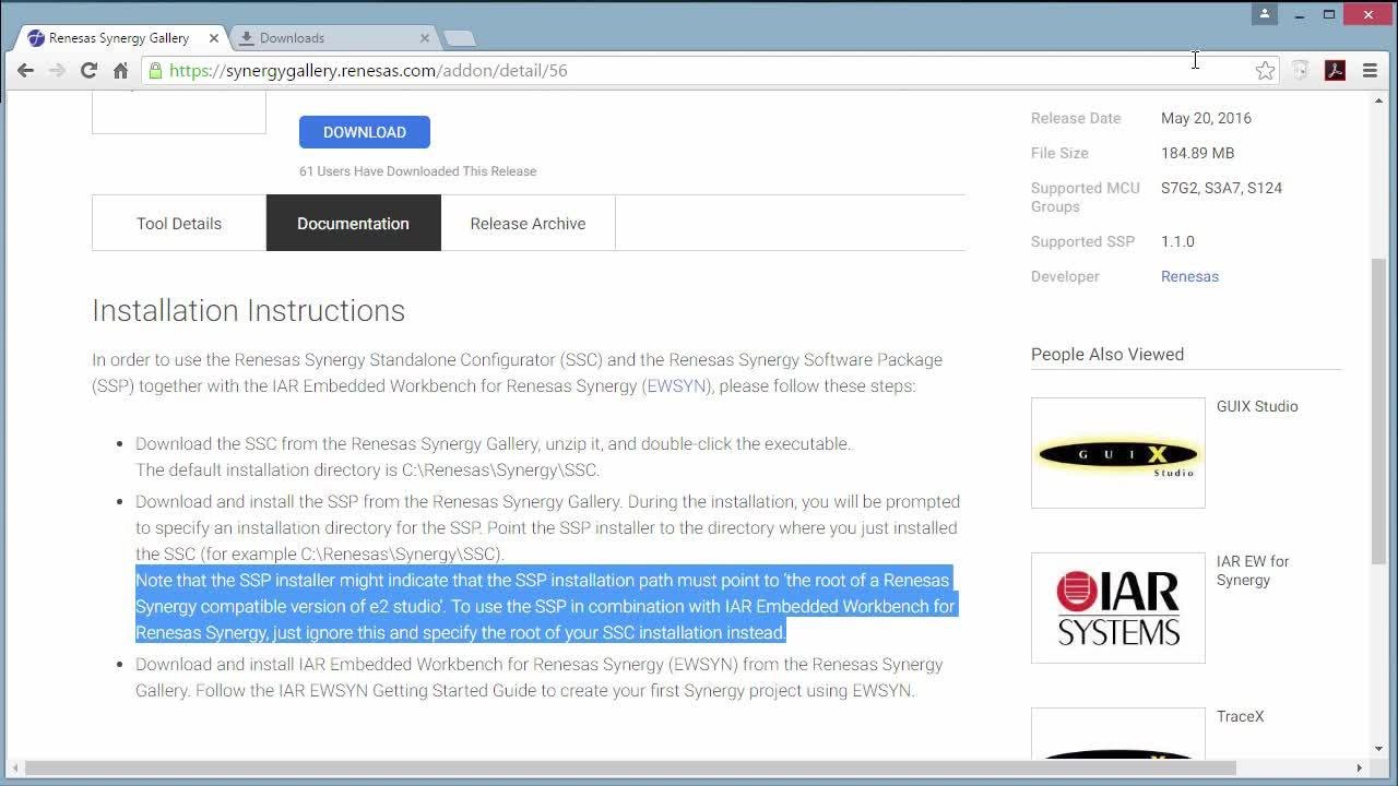 Installing IAR Embedded Workbench for Renesas Synergy™(Beta) | DigiKey