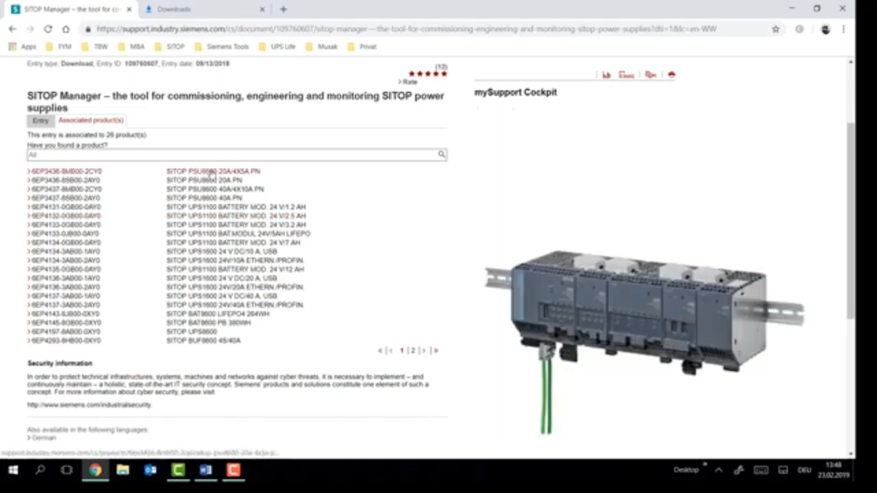 SITOPtech - Installing the SITOP Manager