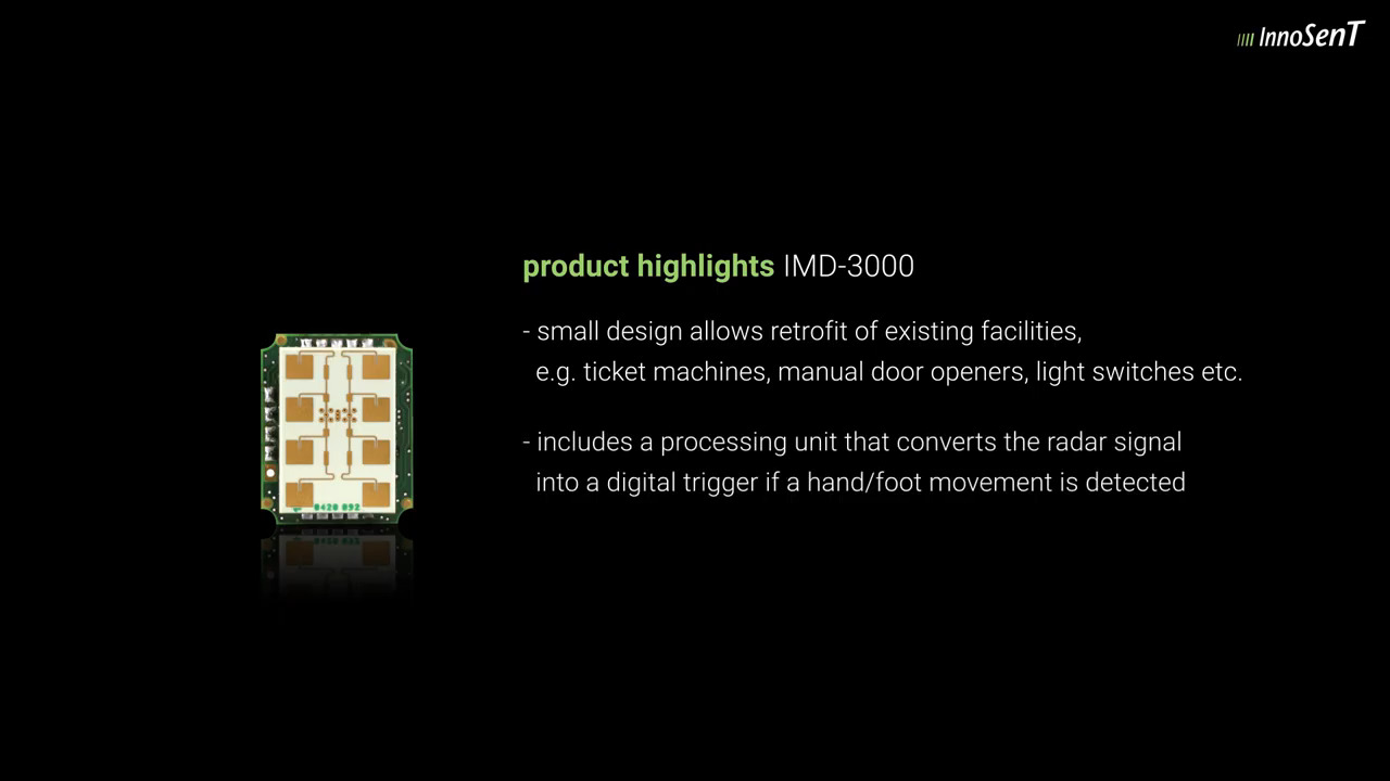 Performance Video of the Touchless Switch IMD-3000 from InnoSenT