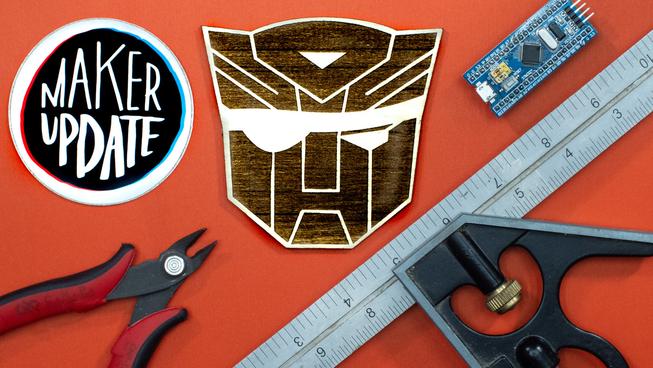This week on Maker Update: a transformer you can ride on, a time travel cable box, an IoT cat doorbell, and easy animated robot eyes.