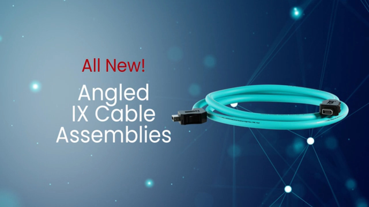 L-com Cat6a IX Cable Assemblies with Angled Connectors for Industrial Ethernet