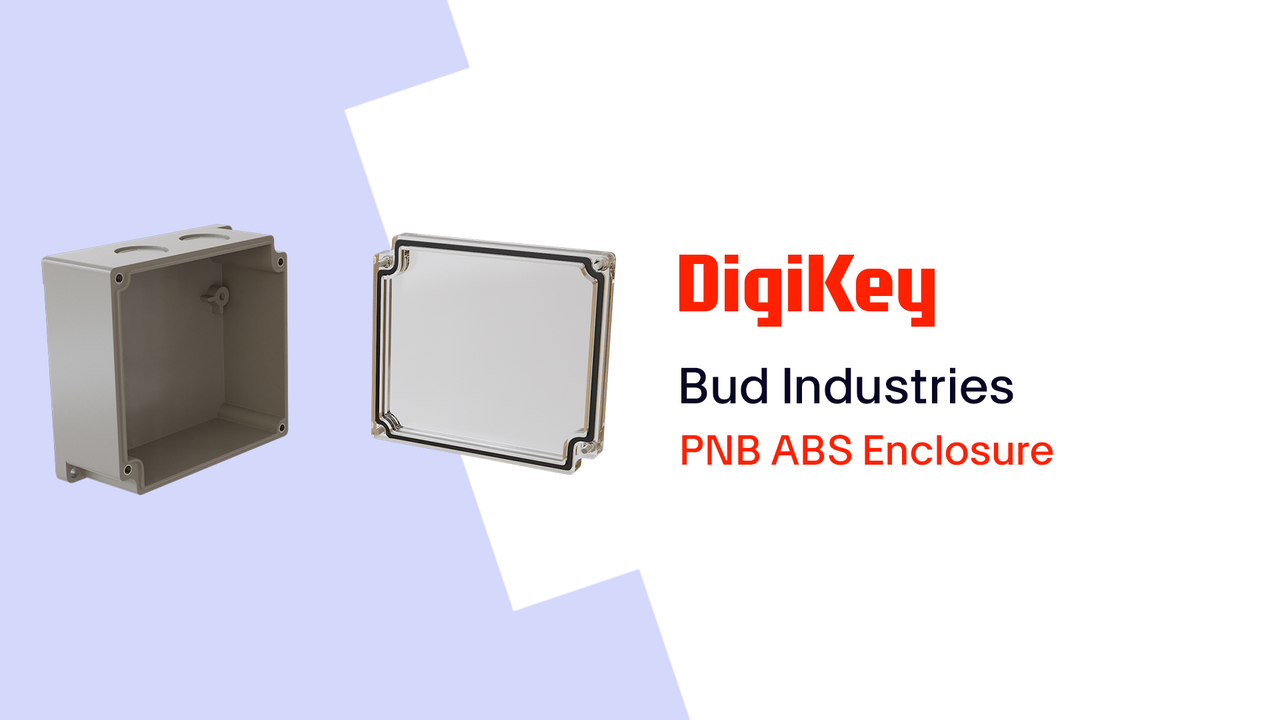 This video discusses the PNB6040913 ABS Enclosure from Bud Industries. It features an IP67-sealed enclosure, polycarbonate construction, and a clear lid for easy visual inspection of installed electronics.