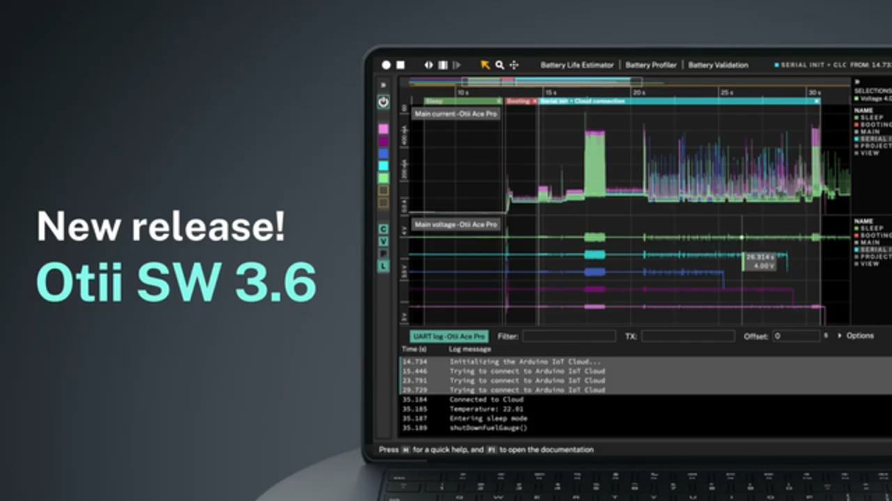 Otii SW 3.6 - feature-packed release for the savvy embedded and electronics developers