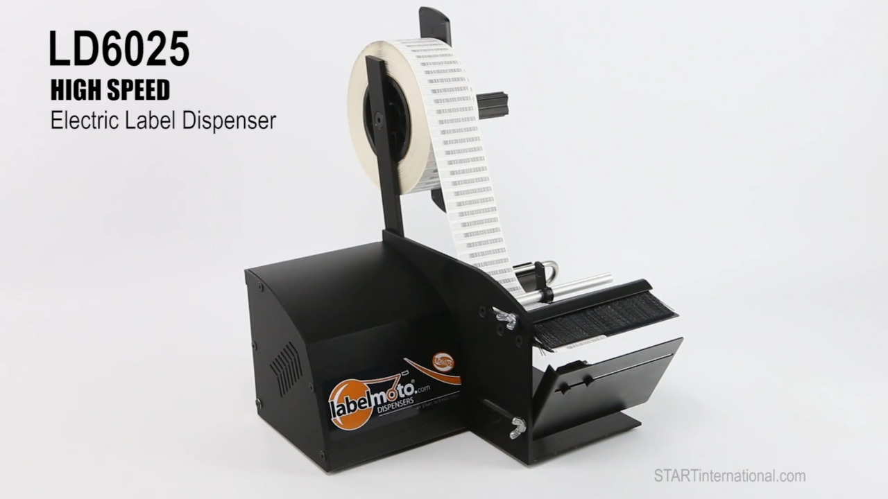 The LD6025 electric label dispenser for short-length, die-cut parts, tiny barcode labels & much more