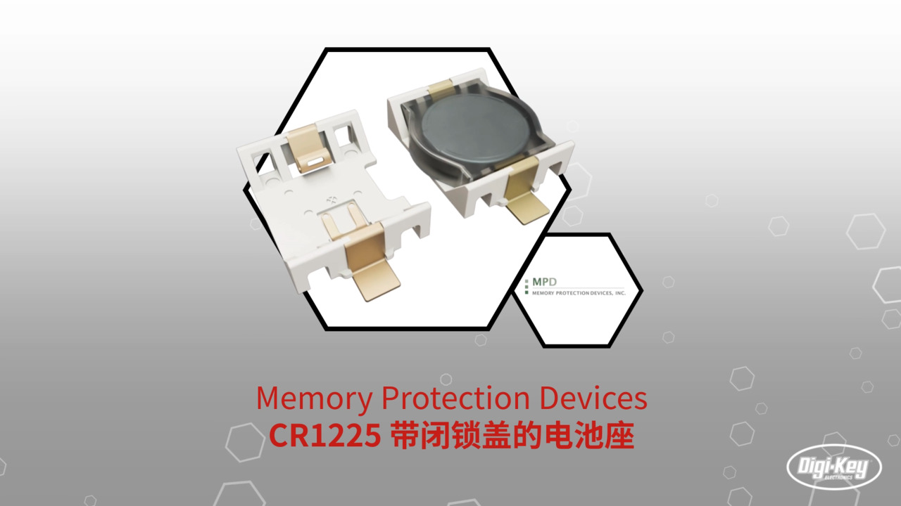 CR1225 带闭锁盖的电池座 | Datasheet Preview