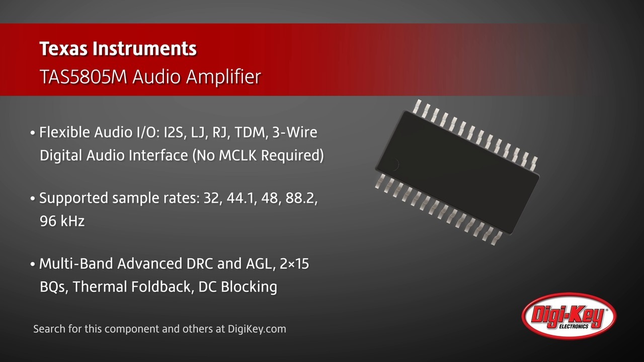 Texas Instruments TAS5805M Audio Amplifier | Digi-Key Daily