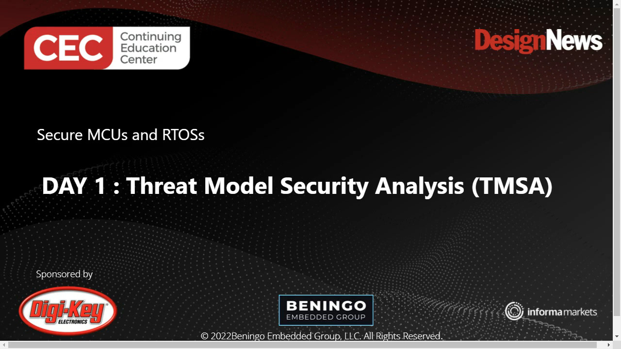 Secure MCUs and RTOSs – Day 1