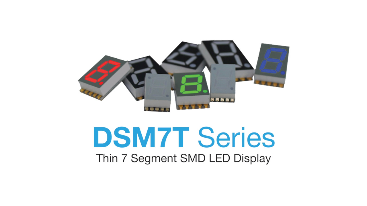 DSM7T Series - Thin Surface Mount Single Digit 7-Segment LED Numeric Display