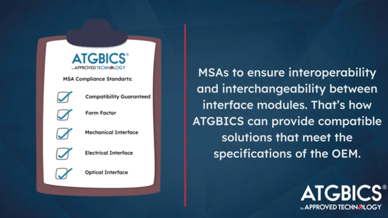 ATGBICS products follow all MSA Compliance standards