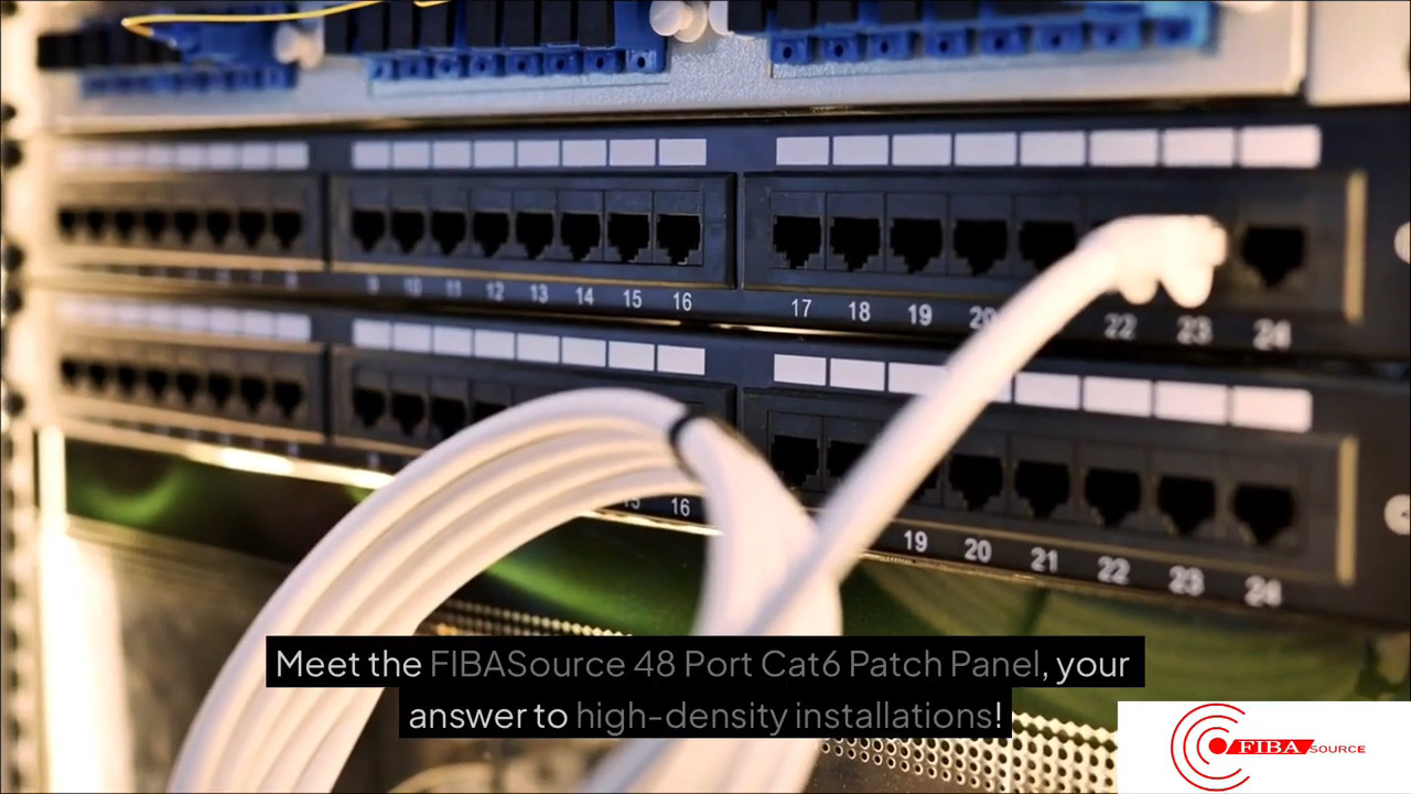 FIBASource 48 Port Cat6 Patch Panel 10G 1U Rackmount Network Solution