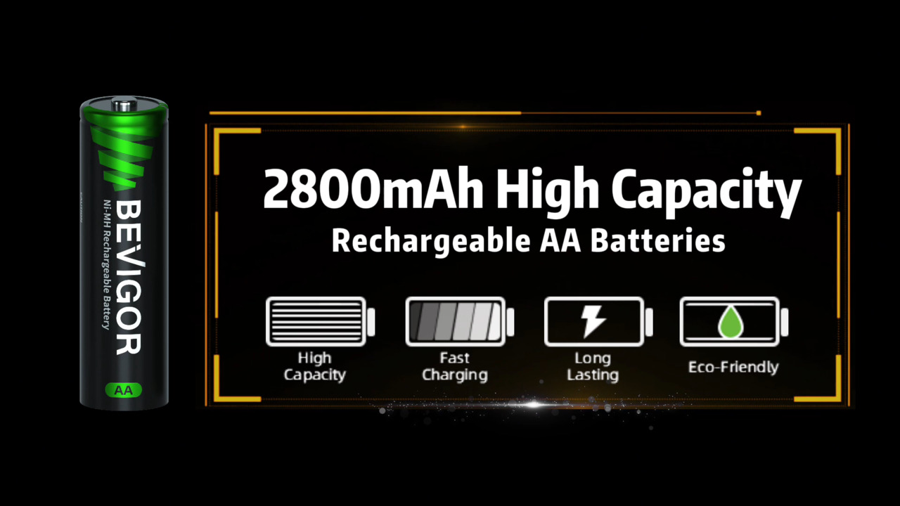 Introduction of BEVIGOR AA NiMH rechargeable battery 2000mAh 1.2V, 1500 cycles, leak-proof