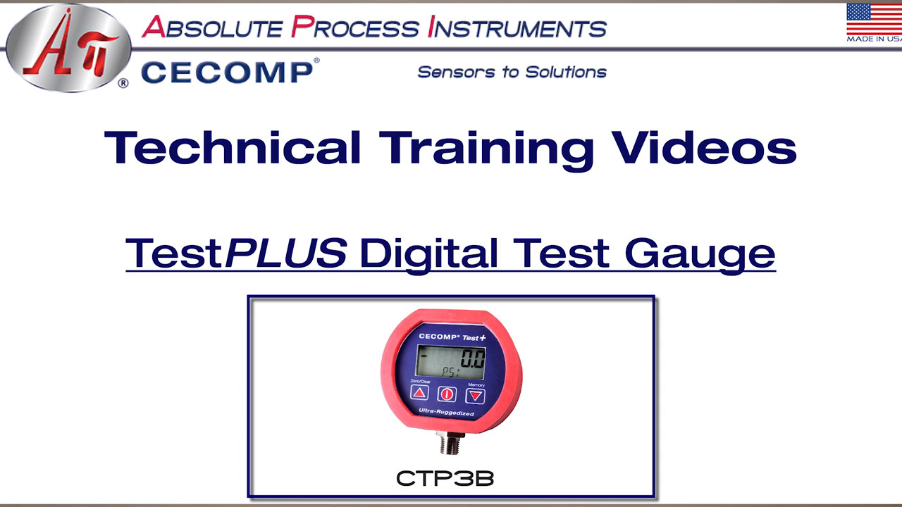 Cecomp TestPlus Digital Pressure Gauge – 3 Button Configuration Instructions