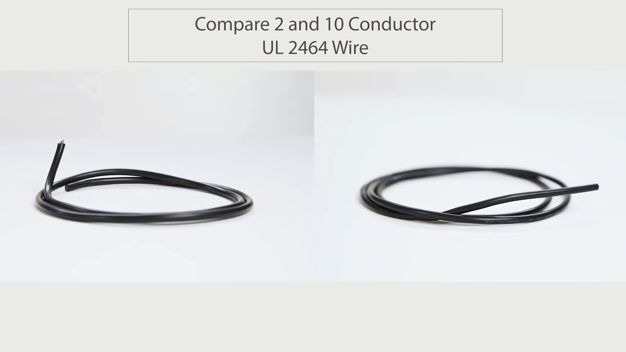 Compare Tensility 2 Conductor and 10 Conductor UL 2464 Wire