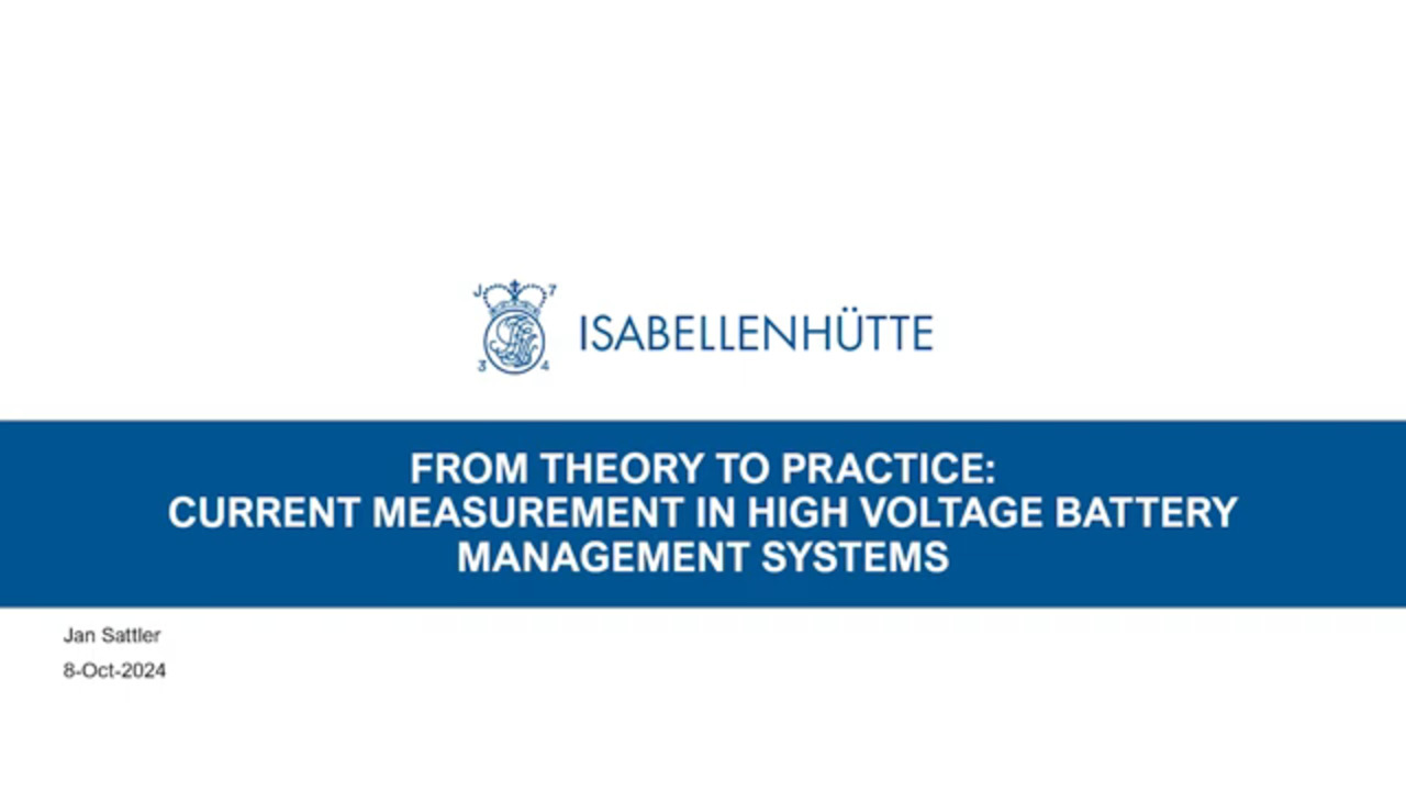 From Theory to Practice: Current Measurement in High-Voltage Battery Management Systems