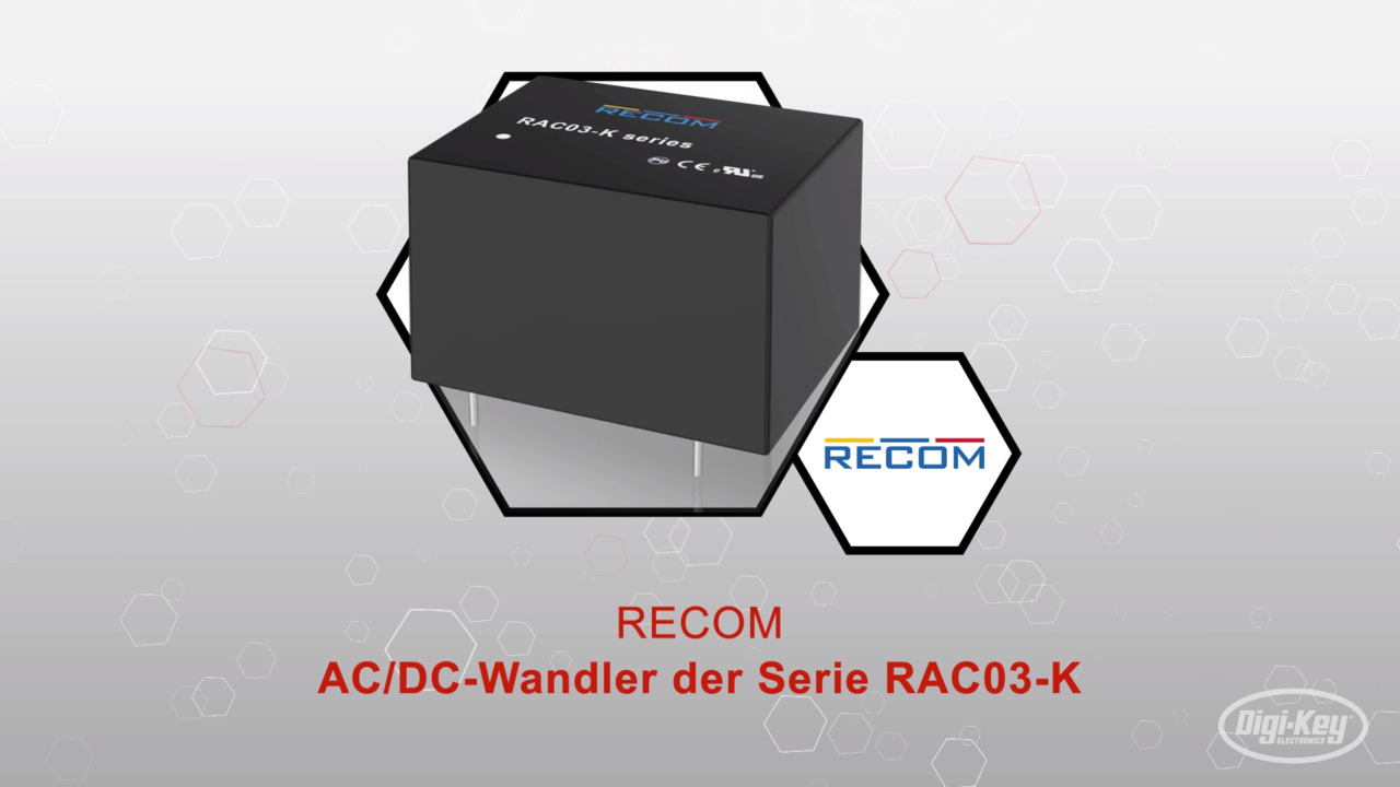 RECOM AC/DC-Wandler der Serie RAC03-K  | Datenblatt-Vorschau