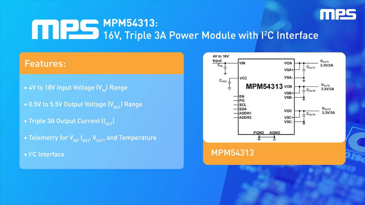 Integrated Power Module for Optical and Telecom Applications: MPM54313