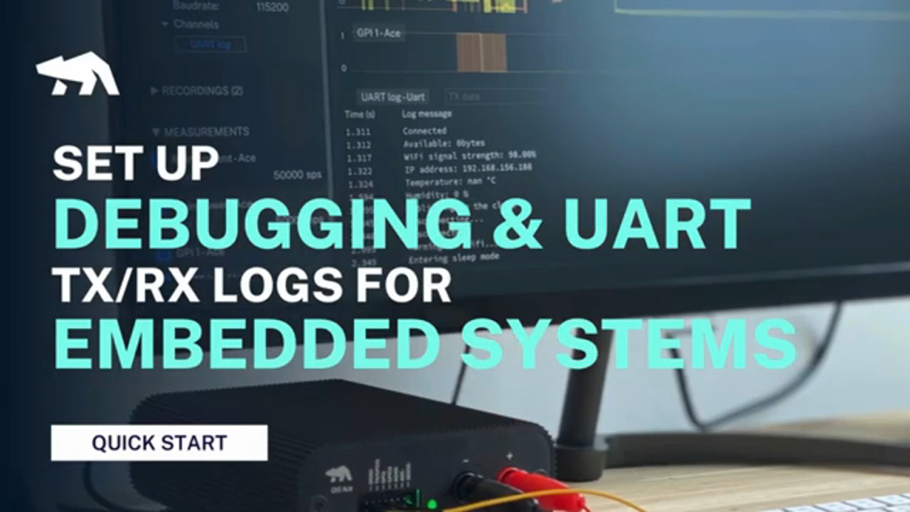 Set up power debugging with UART TX/RX logs for embedded systems and IoT devices