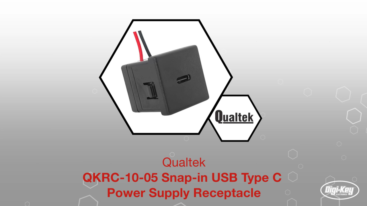 QKRC-10-05 Snap-in USB Type C Power Supply Receptacle | Datasheet Preview
