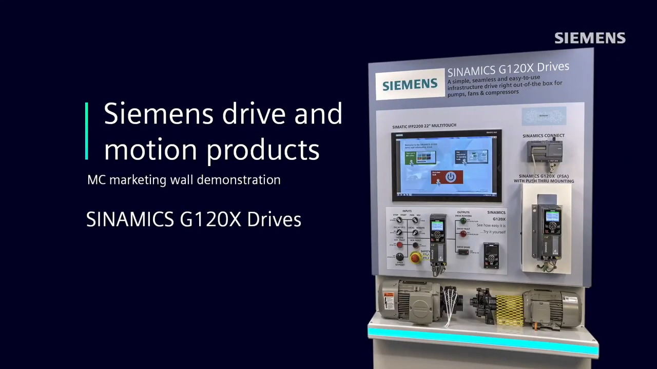 Overview of SINAMICS G120X infrastructure drives for pump, fan, and compressor