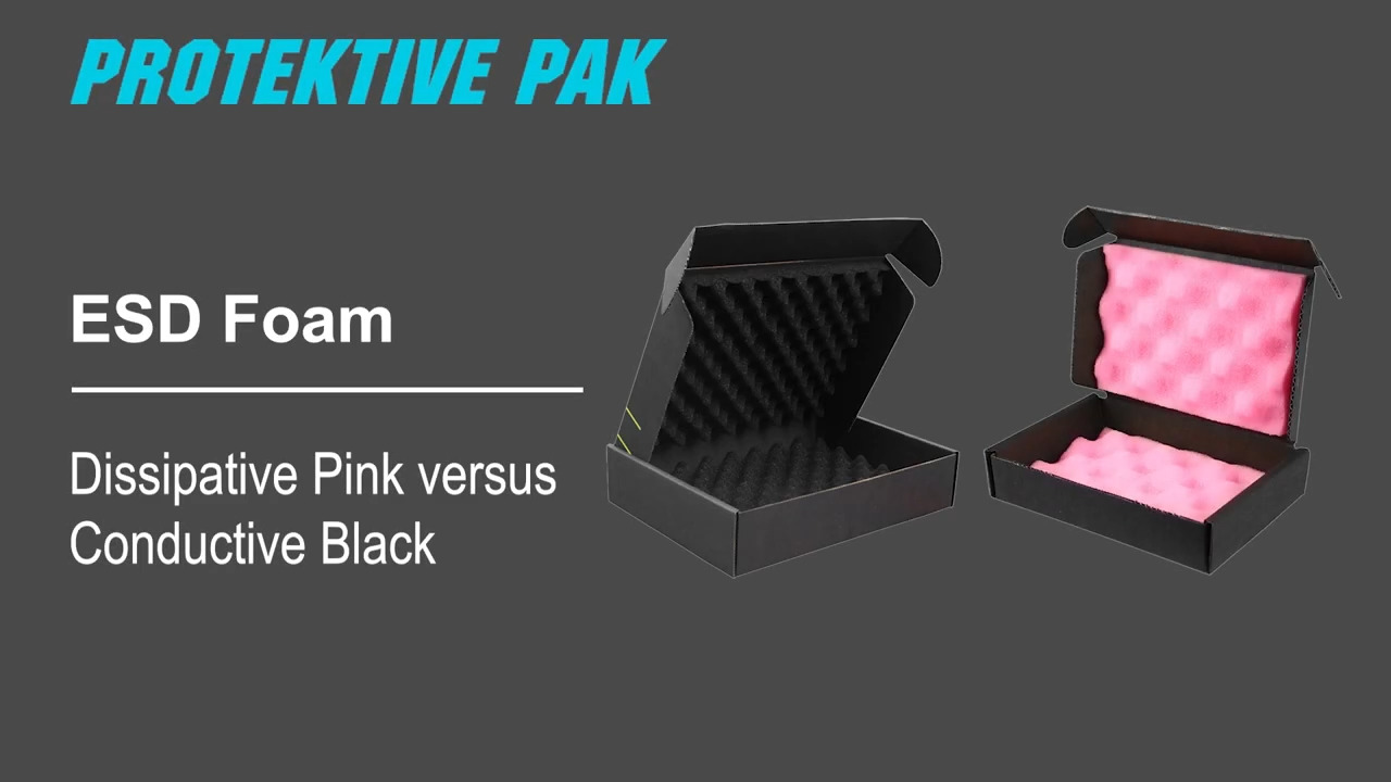 Protektive Pak - Pink Dissipative Foam versus Black Conductive Foam
