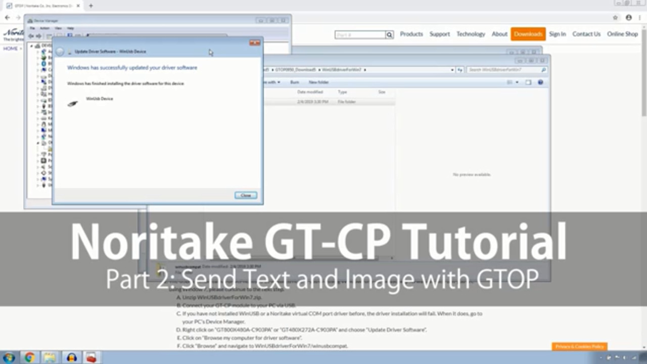 Noritake GT-CP Tutorial | Part 2: Send Text and Image with GTOP