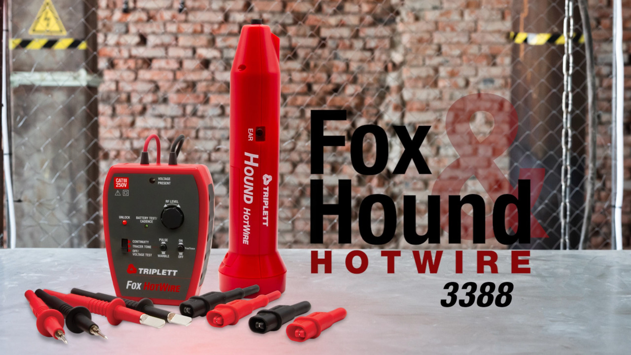 Triplett Fox & Hound HotWire™ Live Wire Tone & Probe Kit: Trace Live 120/220VAC Power Lines - (3388)