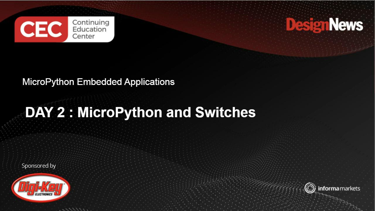 MicroPython Embedded Applications series – Day 2