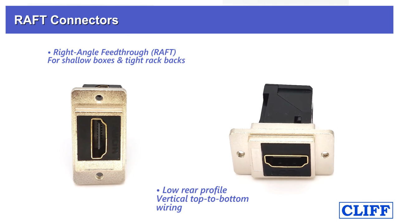 RAFT (Right Angle Feedthrough) connectors