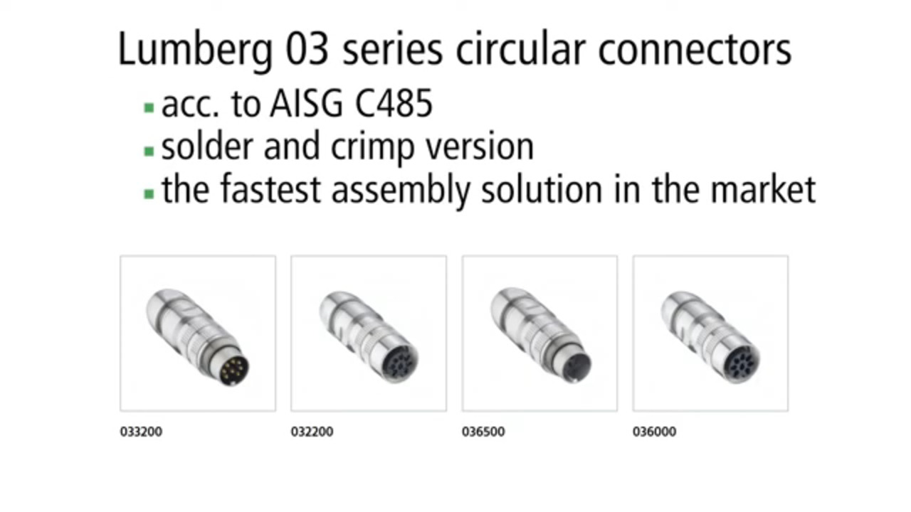 Lumberg's Shieled IP68 M16 Circular Connector & AISG certified
