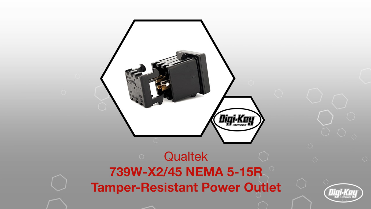 Qualtek – 739W-X2/45 NEMA 5-15R Tamper-Resistant Power Outlet | Datasheet Preview